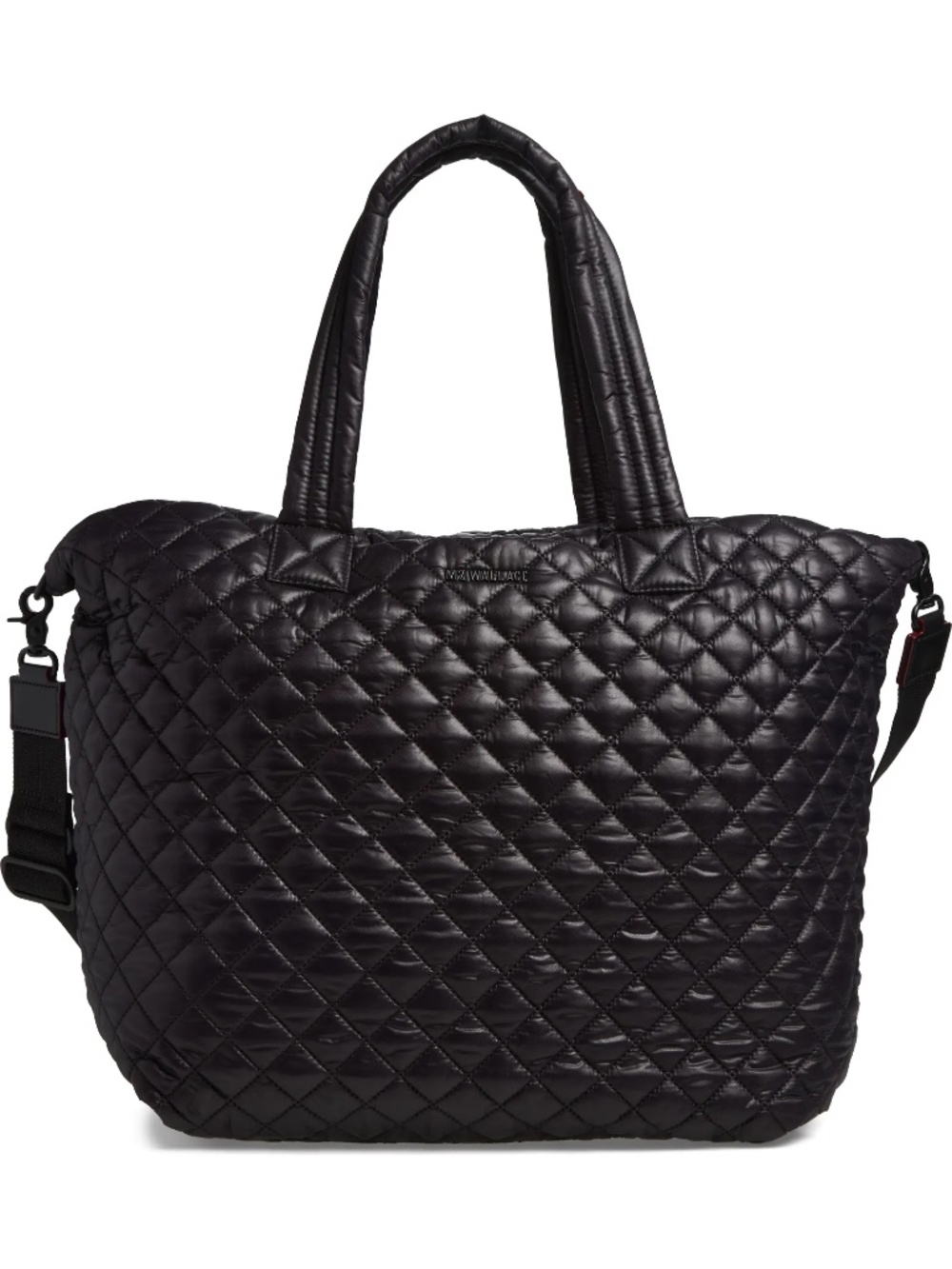 MZ Wallace Black Quilted Nylon Large Tote Bag